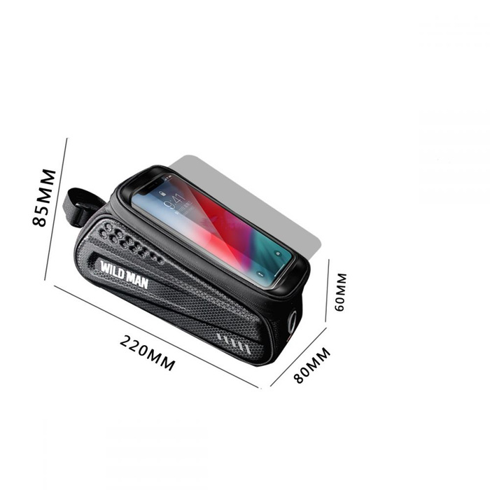 Etui Uchwyt Rowerowy Wildman L Sakwa Na Ramę Black Czarne Case