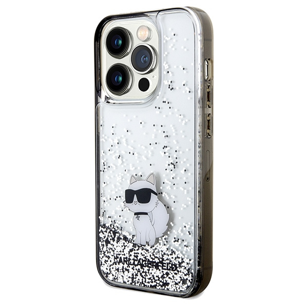 Etui Karl Lagerfeld KLHCP14LLKCNSK iPhone 14 Pro 6.1" transparent hardcase Liquid Glitter Choupette Case