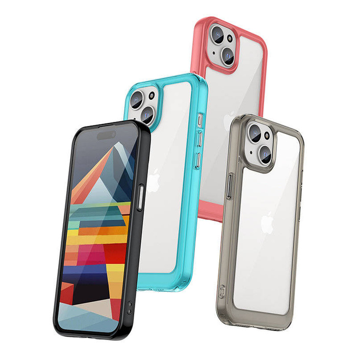 Etui Wzmocnione etui z elastyczną ramką do iPhone 15 Outer Space - niebieski Case