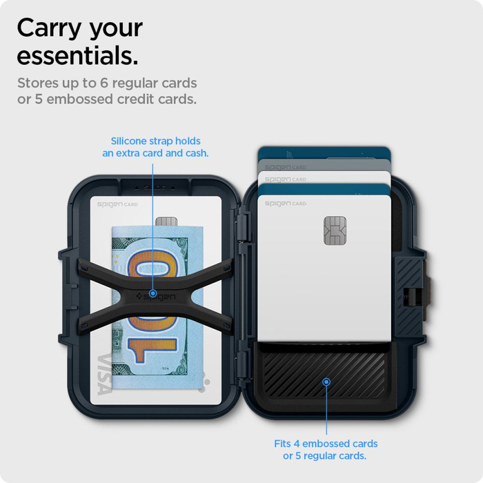 PORTFEL MAGASEF SPIGEN LOCK FIT UNIWERSALNY CARD HOLDER GRANATOWY