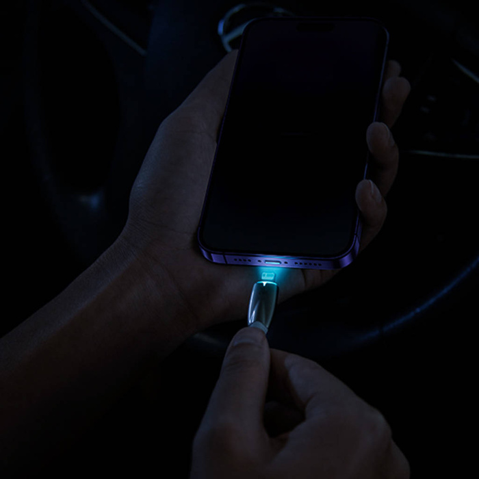 Baseus Glimmer Series kabel z szybkim ładowaniem USB-C - Lightning 480Mb/s PD 20W 2m czarny