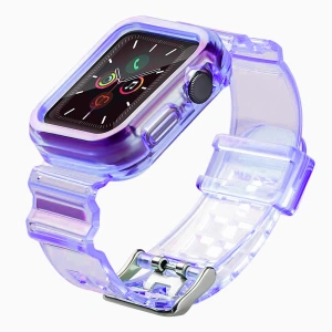 Silikonowa opaska pasek bransoleta bransoletka etui Strap Light Set do zegarka Apple Watch 40 mm - fioletowa