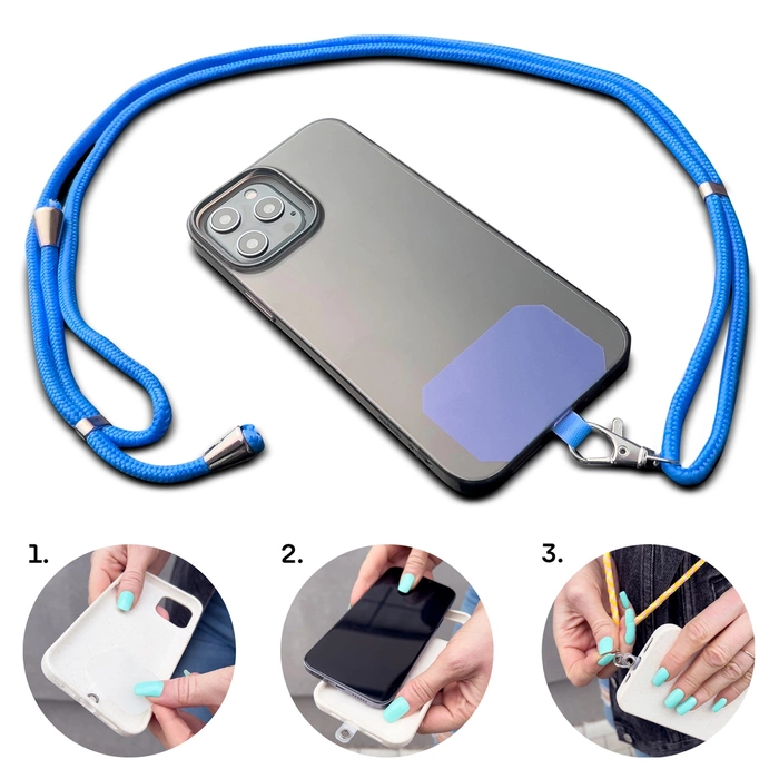 Stylowa smycz sznur z wkładką do telefonu kluczy biały