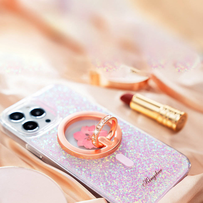 Kingxbar Katie series stylowy magnetyczny uchwyt stojak do smartfona różowy