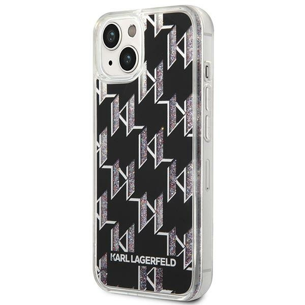 Etui KARL LAGERFELD Apple iPhone 14 Plus Liquid Glitter Monogram Czarny Hardcase