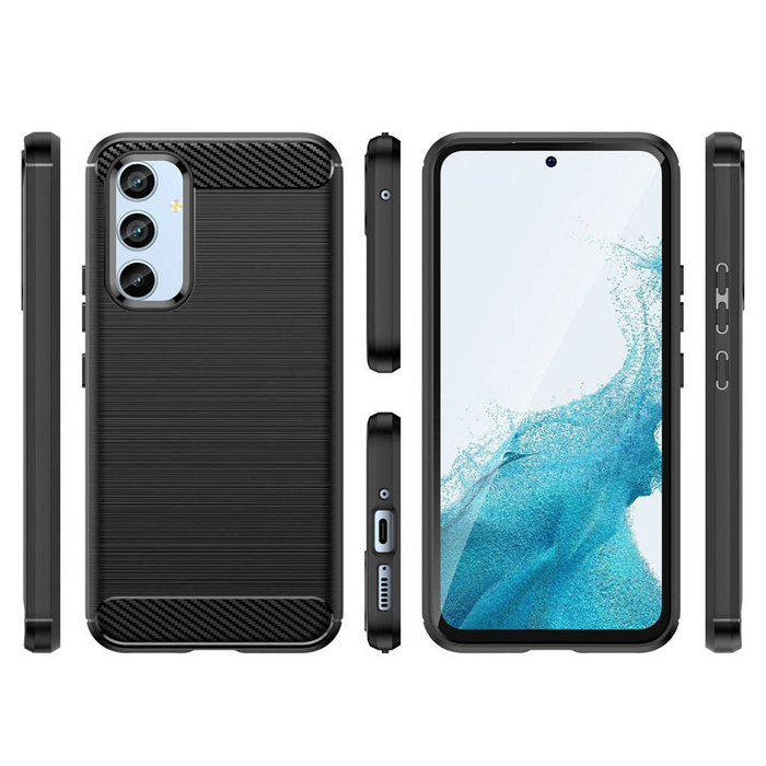 Etui Carbon Case etui do Samsung Galaxy A54 5G elastyczny silikonowy karbonowy pokrowiec niebieskie Case
