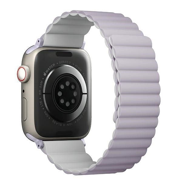 UNIQ pasek Revix Apple Watch Series 4/5/6/7/8/SE/SE2 38/40/41mm. Reversible Magnetic lilak-biały/lilac-white