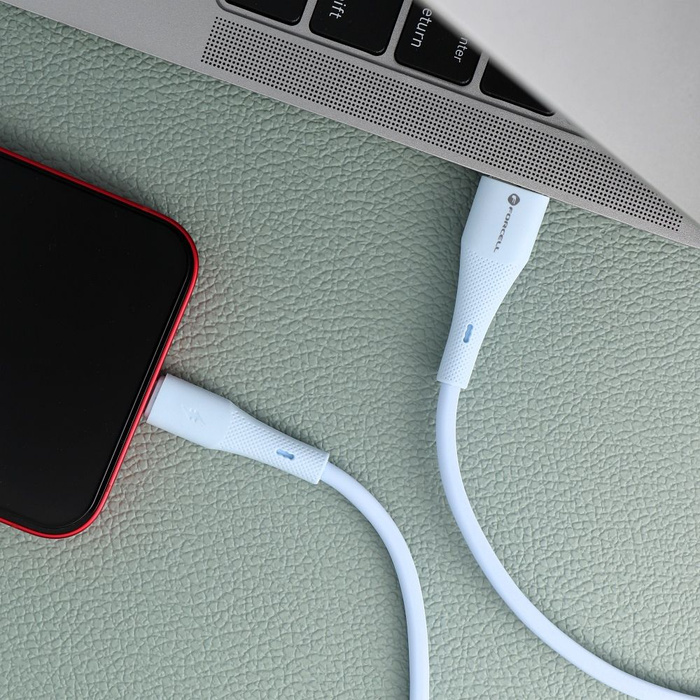 Kabel USB A do Lightning Forcell F-Energy 2,4A 12W Silicone 1 m C343 niebieski