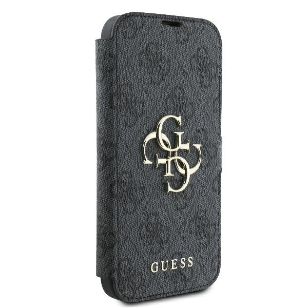 Etui Guess iPhone 16 Pro 6.3" czarny/black book 4G Metal Logo