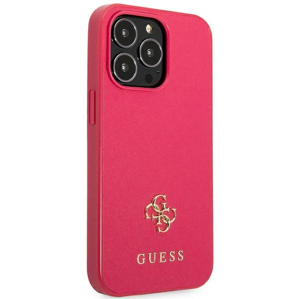 Etui GUESS Apple iPhone 13 Pro Max Saffiano 4G Small Metal Logo Różowy Hardcase