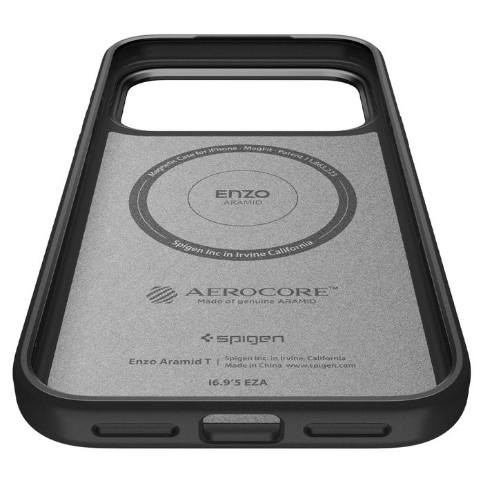 ETUI SPIGEN IPHONE 17 PRO MAX ENZO ARAMID ”T” MAG MAGSAFE CZARNE