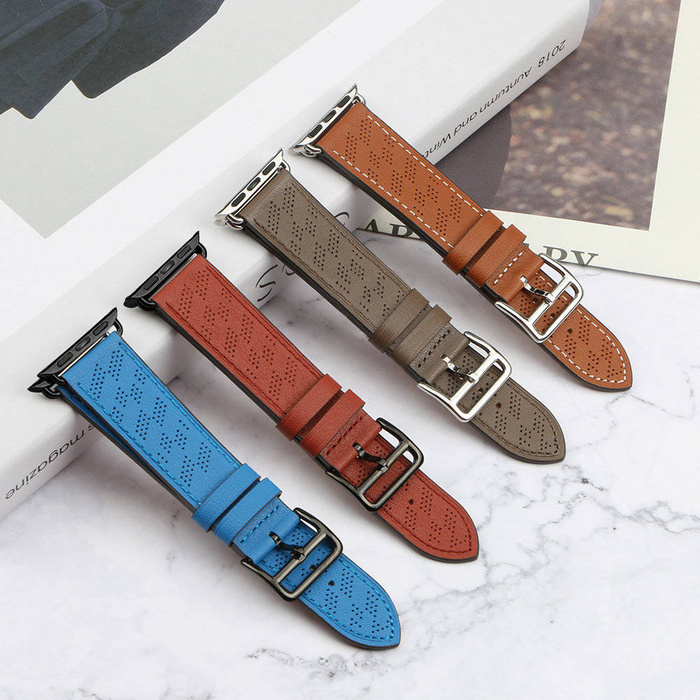 Pasek Strap Leather skórzany pasek Apple Watch Ultra, SE, 8, 7, 6, 5, 4, 3, 2, 1 (49, 45, 44, 42  mm) opaska bransoleta brązowy