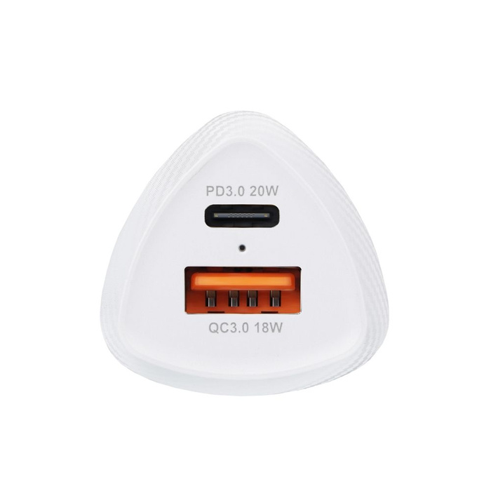 FORCELL F-ENERGY Carbon CC50-1A1C ładowarka samochodowa Typ C + USB A PD QC3.0 3A 38W biała