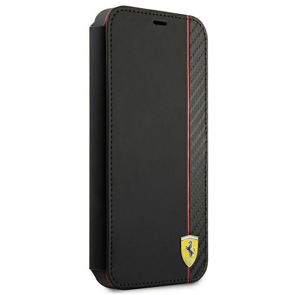 Etui FERRARI Apple iPhone 13 Mini Book On Track Carbon Stripe Czarny Case