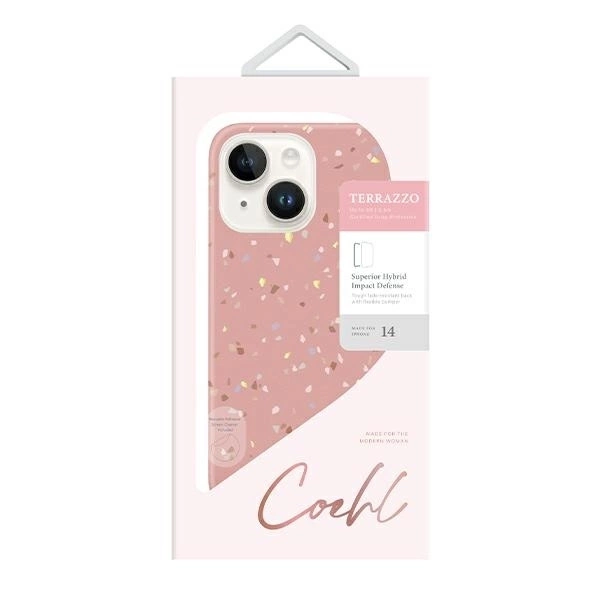UNIQ etui Coehl Terrazzo iPhone 14 6,1" różowy/coral pink