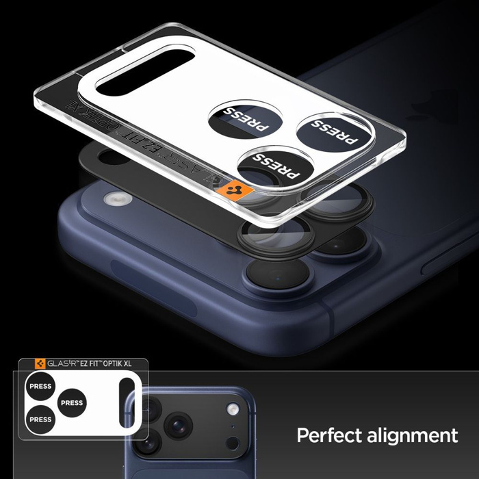 OSŁONA APARATU SPIGEN IPHONE 17 PRO MAX OPTIK PRO XL GLAS.TR ”EZ FIT” CAMERA PROTECTOR BLACK