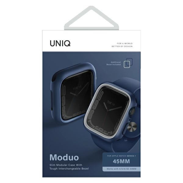 Etui UNIQ Moduo Apple Watch 9 8 7 6 SE 2022 44mm 45 mm Niebieskie