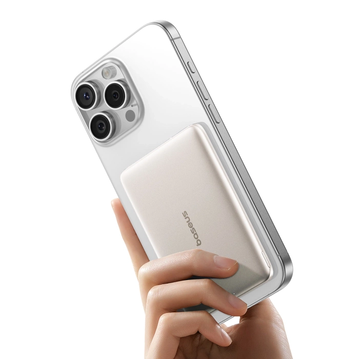 Powerbank Baseus PicoGo AM41 Ultra-Slim 5000mAh 20W kompatybilny z MagSafe z kablem Bases Simple USB-C 60W 30cm - tytanowy