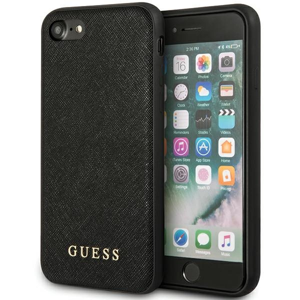 Etui Guess iPhone 7/8 / Se 2020 / Se 2022 Czarny/black Saffiano Strap Case