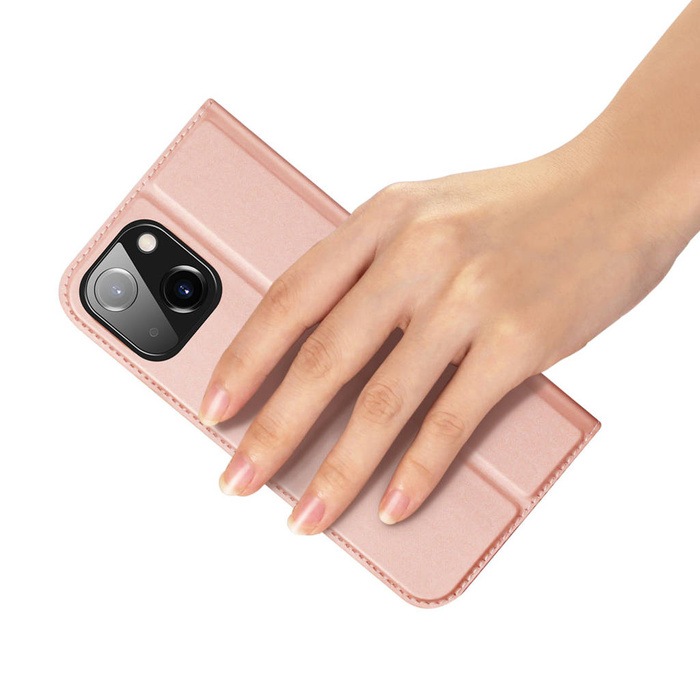 Etui do iPhone 15 pokrowiec z klapką i portfelem Dux Ducis Skin Pro - różowy Case