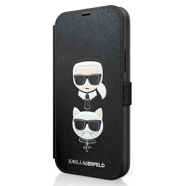 Etui KARL LAGERFELD Apple iPhone 12 Mini Book Saffiano Karl & Choupette Czarny Case