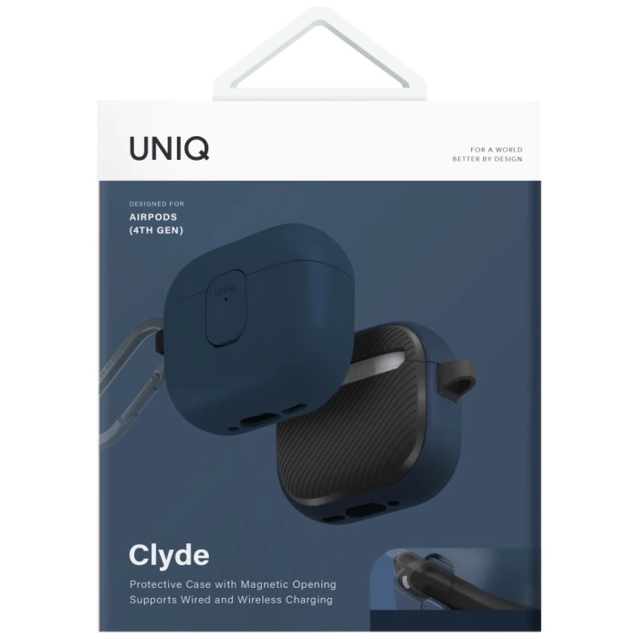 Etui UNIQ AirPods 4 Clyde Lock Case Niebieski