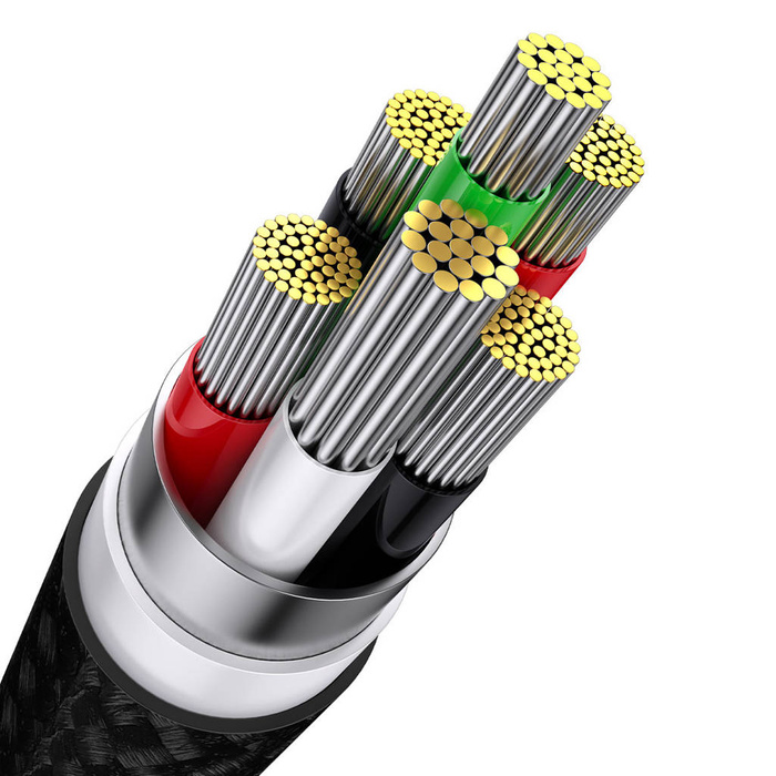 Baseus Flash Series Ⅱ kabel 3w1 do szybkiego ładowania USB-A do USB-C / Micro-USB / Lightning 66W 480Mb/s 1.2m czarny