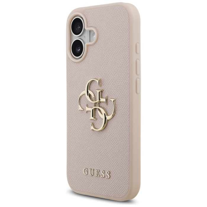 Etui Guess Grained Big 4G & Classic Logo do iPhone 17 różowy