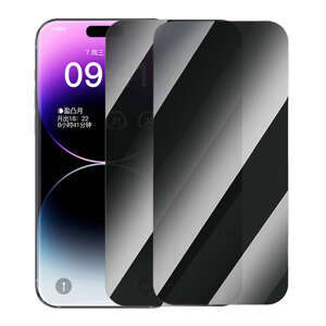 Prywatyzujące szkło hartowane iPhone 14 Pro Baseus Superior +2x zestaw czyszczący i EasyStick