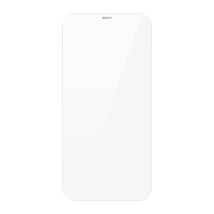 Baseus 2x szkło hartowane do iPhone 12 Pro / iPhone 12 z osłoną na głośnik + pozycjoner (SGBL060702) (case friendly)