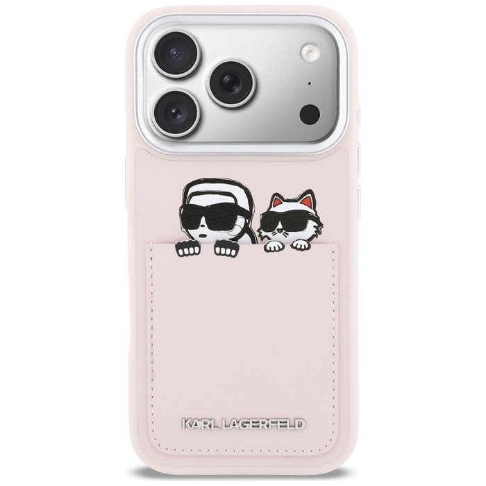 Etui Karl Lagerfeld Karl & Choupette     Print & Pocket do iPhone 17 Pro różowy