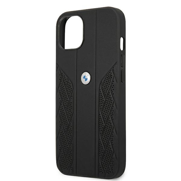 Etui BMW Apple iPhone 13 Mini Leather Curve Perforate Czarny Hardcase