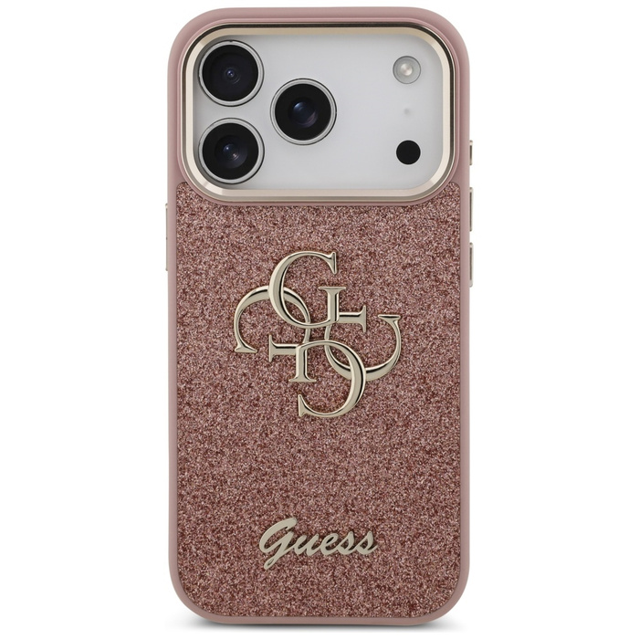 Etui Guess Fixed Glitter Big 4G Metal    Frame do iPhone 17 Pro różowy