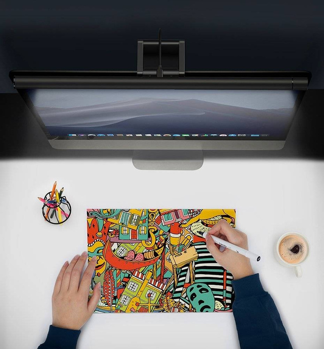 Baseus i-work lampka LED na monitor do pulpitu oświetlenie ekranu czarny (DGIWK-P01)