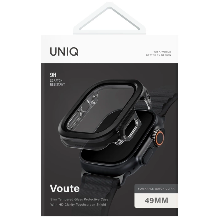 Etui UNIQ Voute do Apple Watch Ultra     49mm szkło hartowane czarny