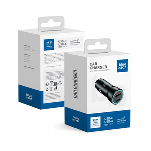 Ładowarka samochodowa Blue Star USB C + USB A QC3.0 PD AFC PPS 3A 25W czarna