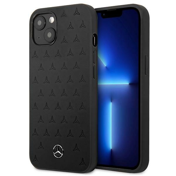 Etui MERCEDES Apple iPhone 13 Mini Leather Stars Pattern Czarny Hardcase