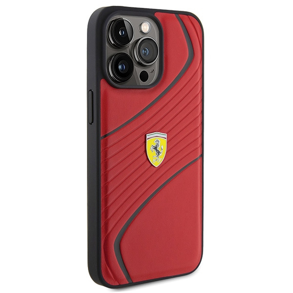 Etui Ferrari FEHCP15XPTWR iPhone 15 Pro Max 6.7" czerwony/red hardcase Twist Metal Logo Case