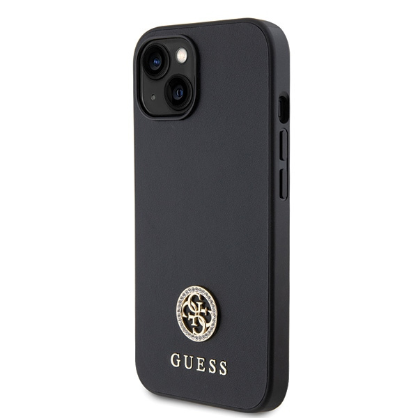 Etui Guess GUHCP15SPS4DGPK iPhone 15 6.1" czarny/black hardcase Strass Metal Logo Case