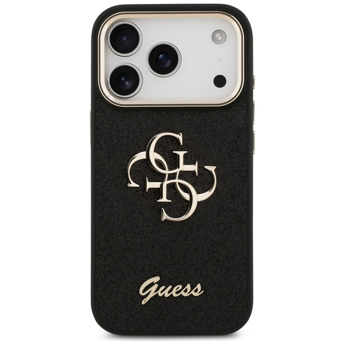 Etui Guess Fixed Glitter Big 4G Metal    Frame do iPhone 17 Pro czarny