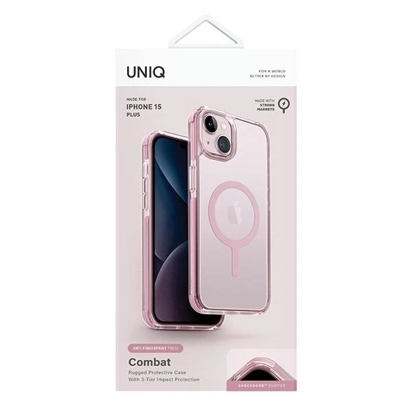 Etui UNIQ etui Combat iPhone 15 Plus / 14 Plus 6.7" Maglick Charging różowy/baby pink Case
