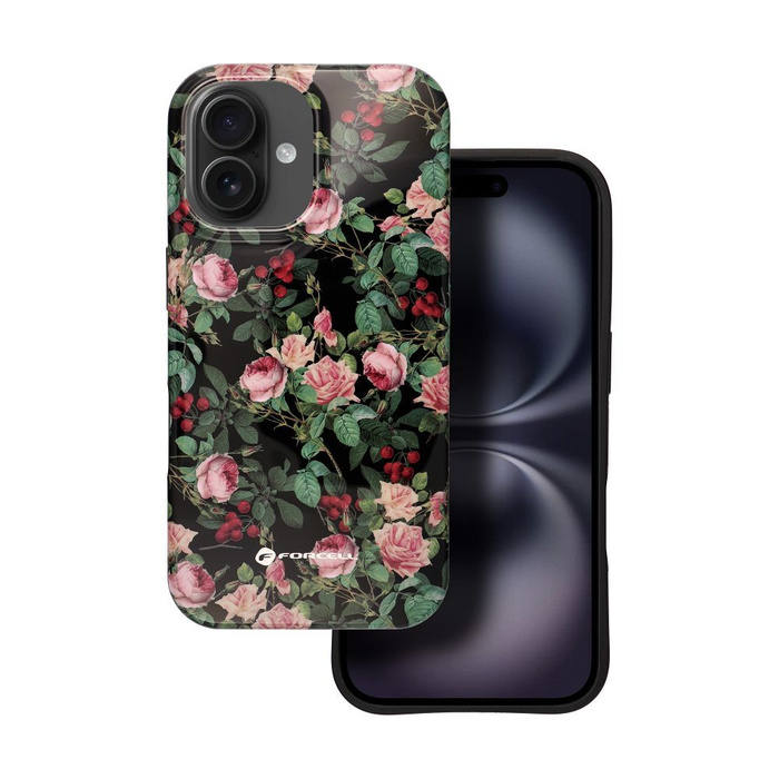 Etui na iPhone 16 Forcell F-Protect Mirage zgodny z MagSafe Military Drop-Test rose drama