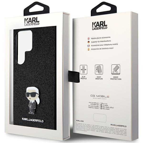 Etui Karl Lagerfeld KLHCS24LGKNPSK S24 Ultra S928 czarny/black hardcase Fixed Glitter Ikonik Logo Metal Pin Case