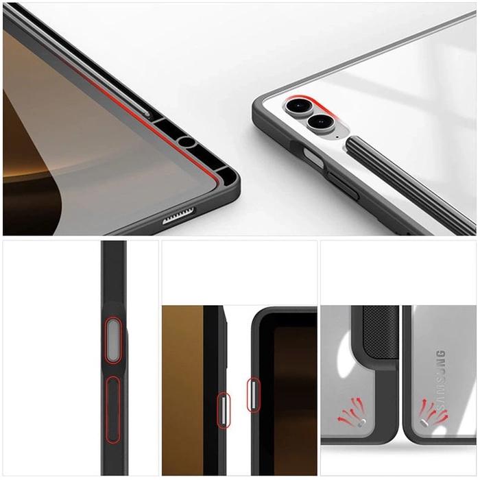 Etui z klapką podstawką Dux Ducis Toby do Samsung Galaxy Tab S9 FE - czarne