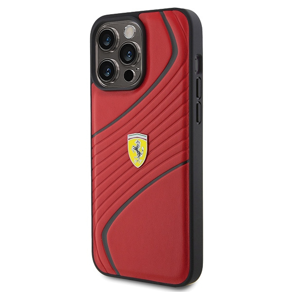 Etui Ferrari FEHCP15XPTWR iPhone 15 Pro Max 6.7" czerwony/red hardcase Twist Metal Logo Case