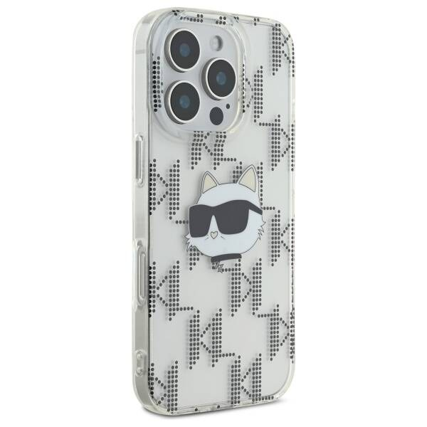 Etui Karl Lagerfeld iPhone 16 Pro 6.3" przezroczysty/transparent hardcase IML Choupette Head Electroplated