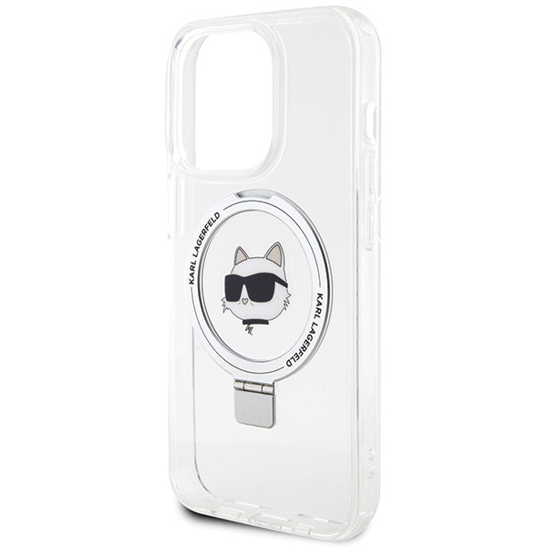 Etui Karl Lagerfeld KLHMP15XHMRSCHH iPhone 15 Pro Max 6.7" biały/white hardcase Ring Stand Choupette Head MagSafe Case
