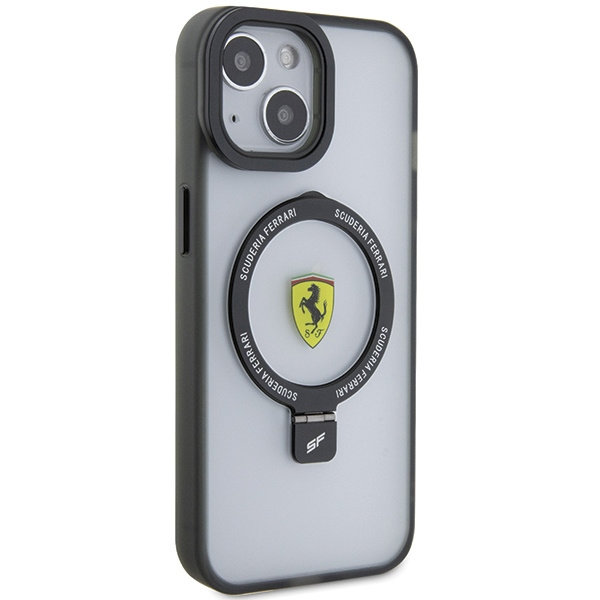 Etui Ferrari FEHMP15SUSCAH iPhone 15 6.1" transparent hardcase Ring Stand 2023 Collection MagSafe Case