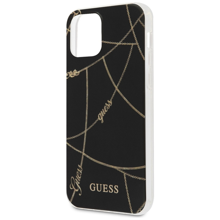 Etui GUESS Apple iPhone 12 Mini Gold Chain Collection Czarny Hardcase