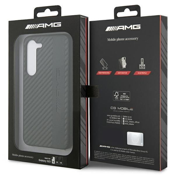 Etui Amg Amhcs23sblsca S23 S911 Czarny/black Hardcase Carbon Stripe&embossed Case